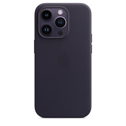 Чехол накладка iPhone 14 Pro Max Leather Case (Magsafe IC) Deep Violep - фото 17269