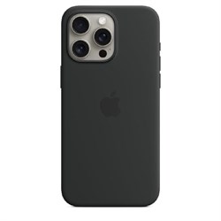Чехол накладка iPhone 15 Pro Max Silicone Case MagSafe Black - фото 19673