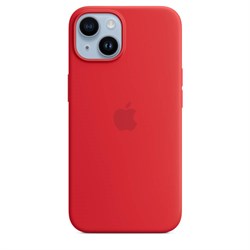 Чехол Silicone case Magsafe for iPhone 14 Red - фото 19762