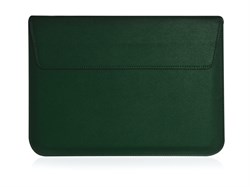 Чехол конверт MacBook 13-14" All modes Gurdini Sleeve с подставкой эко-кожа Тёмно-зеленый - фото 21741