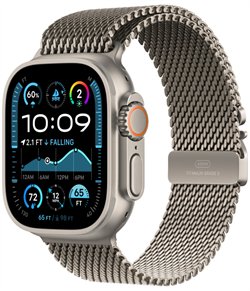 Apple Watch Ultra 2 49 мм Natural Titanium Case / Titanium Milanese Loop 6pea-WfogtLwAkaW18WFb3 - фото 23392