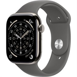 Apple Watch Series 11 46mm Natural Titanium Case with Stone Gray Sport Band (M/L) y2dy8vPIj4yKd2Kcb0xQm3 - фото 34972