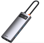 Хаб USB-концентратор Baseus Metal Gleam 6 in 1