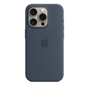 Чехол накладка iPhone 15 Pro Silicone Case MagSafe Storm Blue