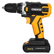 Аккумуляторная дрель-шуруповерт Deko Banger 20V ONE + в кейсе + набор 63 инструмента для дома, 20В, 2х1.5Ач 083-1043 083-1043
