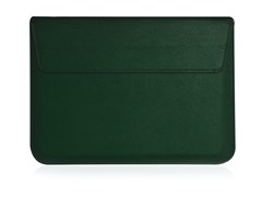 Чехол конверт MacBook 13-14" All modes Gurdini Sleeve с подставкой эко-кожа Тёмно-зеленый